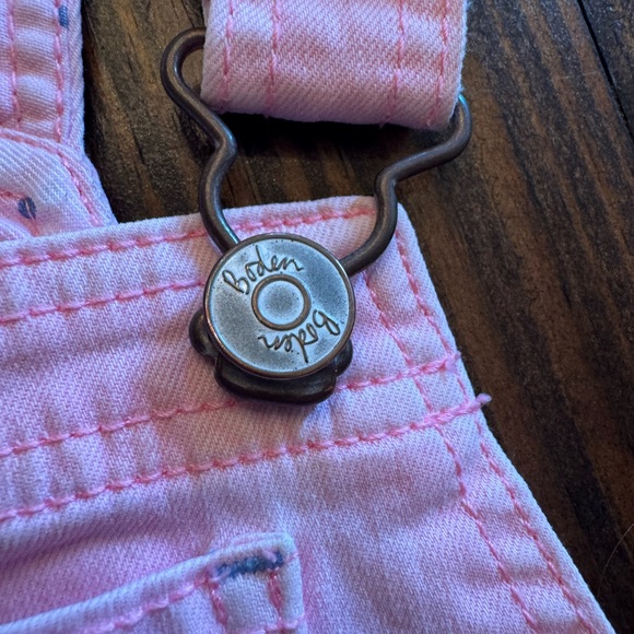 Boden Pink shorts shortalls Overalls with Rainbow Embroidery 7-8 cute - Picture 4 of 8